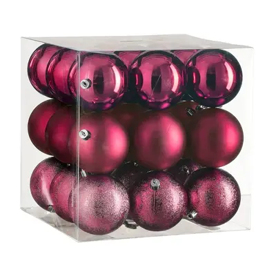 Ялинкові пластикові кульки "House of Seasons" комплект 27 шт, Ø 8 см, фуксія