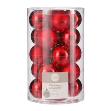 Ялинкові скляні кульки "House of Seasons" комплект 20 шт, Ø 4 см, червоні