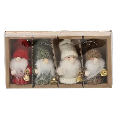 Підвіска новорічна "Гном" Chomik комплект 4 шт, 8 см, мікс кольорів