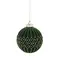 Ялинкова скляна кулька велюр "Chomik" Ø 8 см, зелена ромби орнамент