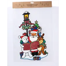Наклейка новорічна "Казка з Сантою, сніговиком та оленям" Chomik, 31х47 см