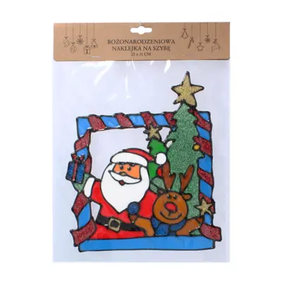 Наклейка новорічна "Санта з оленем" Chomik, 23х31 см