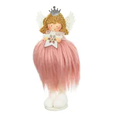 Підвіска новорічна "Фея" Jumi, хутро, 18 см рожева