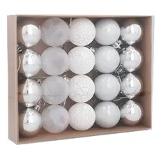 Ялинкові пластикові кульки Chomik комплект 20 шт, Ø 4см, сріблясті