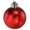Ялинкова скляна кулька Chomik червона з LED підсвіткою 8 см, сніжинки