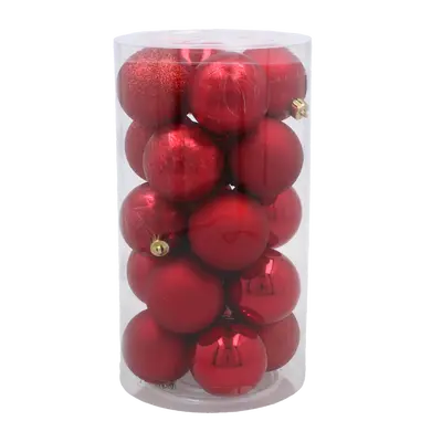 Ялинкові пластикові кульки Chomik комплект 20шт, Ø 5см, червоні