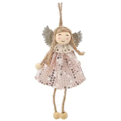 Прикраса-підвіска Chomik "Фея" блискітки 7.5 х 16 см, рожева