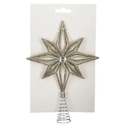 Ялинкова пластик верхівка Mica Decorations Зірка 20 см, пастель, шампань