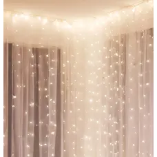 Гірлянда електрична Chomik "Штора", 150 LED теплий білий, 3x1,5м, USB, з пультом, від мережі