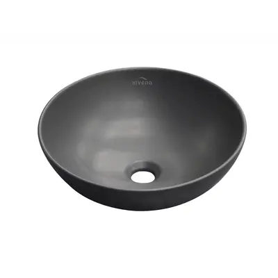Раковина Invena Dokos CE-19-004 накладна керамічна, матова, чорна