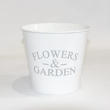 Кашпо декоративне 2л "FLOWERS & GARDEN" Vitan, колір Білий глянець, 140*110*157, метал