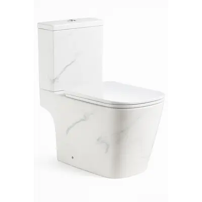 Унітаз SY 1000 paint rim 65*36.5*78.5 білий мармур ( А0060302 )