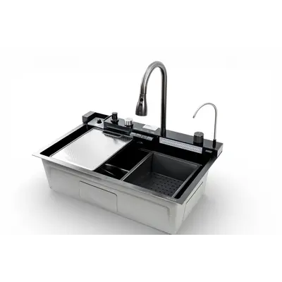 Мийка кухонна MITTONI B-5 7546 чорна з нержавіючої сталі 75*46*22 BLACK ( А0059851 )