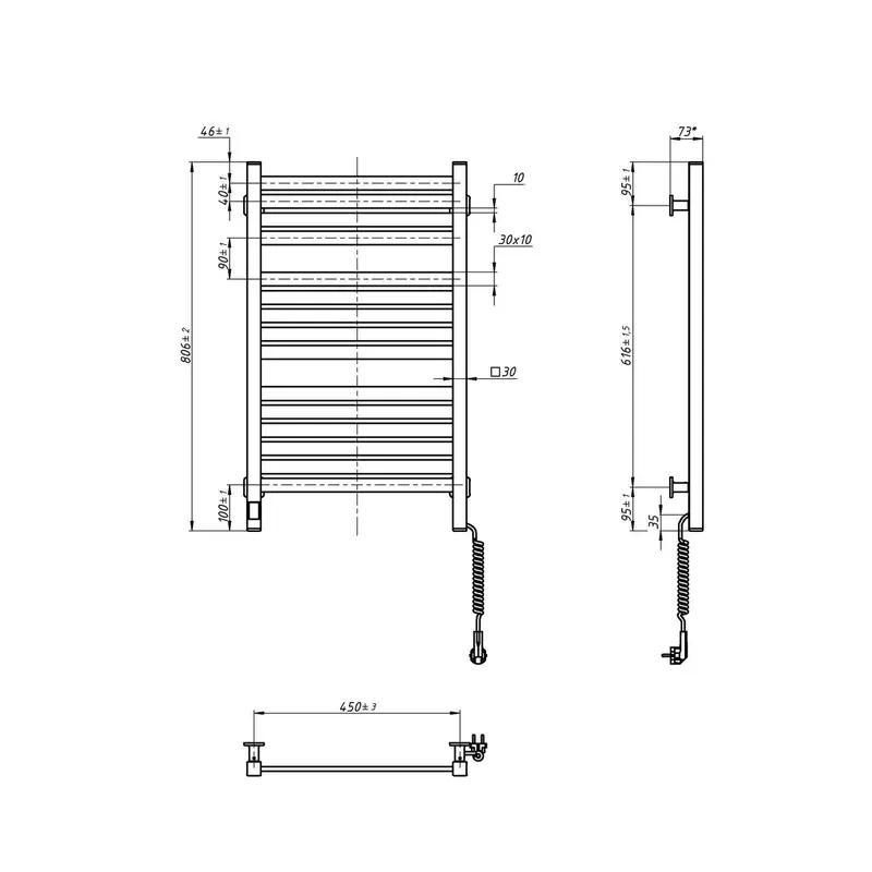 Електрична рушникосушарка Авангард X 480*800R Sensor WF чорн ( А0061457 )