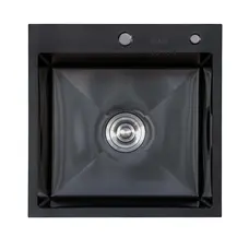 Мийка кухонна EXTOR 5050 з нержавіючої сталі 50*50*23 ЧОРНА ( А0056971 )