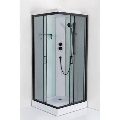 Душовий бокс Poli black - HL 90*90*215 мілкий піддон ( А0058302 )
