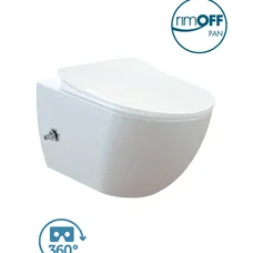 FREE Rim-Off Унітаз підвісний FE322.00500 безободковий, з функцією біде, кришка з сидінням Duroplast, з механізмом soft-close, біла