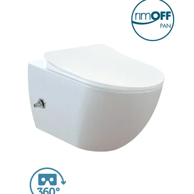 FREE Rim-Off Унітаз підвісний FE322.00500 безободковий, з функцією біде, кришка з сидінням Duroplast, з механізмом soft-close, біла