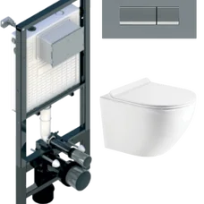 Інсталяція Koller Pool Alcora ST1200 + панель змиву Integro Chrome + підвісний унітаз ROUND