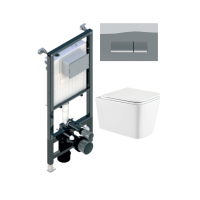 Інсталяція Koller Pool Alcora ST1200 + панель змиву Integro Chrome + підвісний унітаз KVADRO