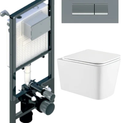Інсталяція Koller Pool Alcora ST1200 + панель змиву Integro Chrome + підвісний унітаз KVADRO
