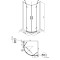 K90RC-2 Душова кабіна KVADRO напівкругла 900x900x1950 мм скло прозоре