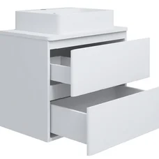 Тумба консольна біла STYLE 70cм з умивальником Kvadro 60см