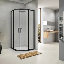 R90RCB Душова кабіна ROUND напівкругла чорна 900x900x1900 мм скло прозоре