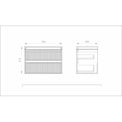 Тумба консольна LINE 800 (білий матовий) з умивальником