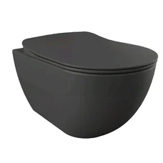 FREE Унітаз підвісний, кришка з сидінням Duroplast, з механізмом soft-close, антрацит матовий