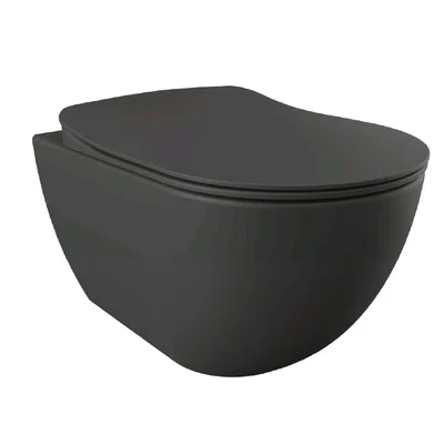 FREE Унітаз підвісний, кришка з сидінням Duroplast, з механізмом soft-close, антрацит матовий