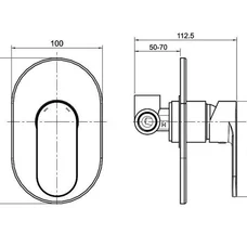 Round Arc змішувач для душу прихованного монтажу