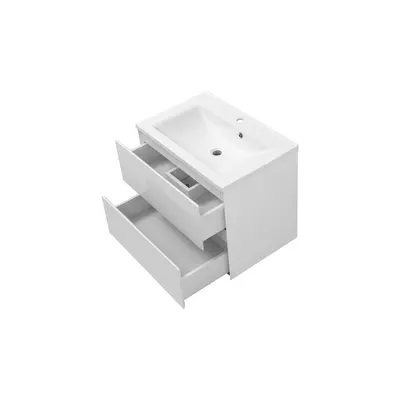 Тумба консольна NEON CUBE 700 (біла) з умивальником GLR 70