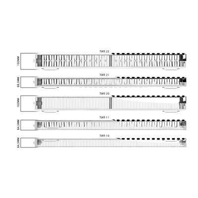 Радіатор сталевий панельний Hi-Therm 10 тип 500x2800 низ