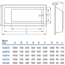 Ванна Neon Light 170х75