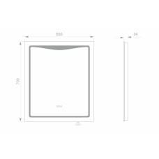 Світлодіодне LED дзеркало LINE 600х700