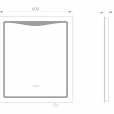 Світлодіодне LED дзеркало LINE 600х700