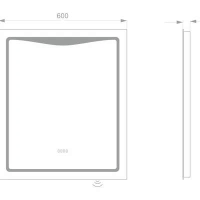 Світлодіодне LED дзеркало LINE 600х700