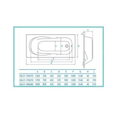 Ванна Delfi 150х70
