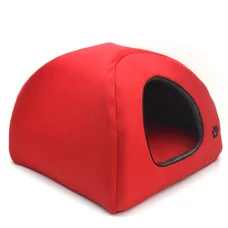 Хатка юрта для котів і собак Zoo-hunt Loft №2 41х41х37 см червоний + сірий