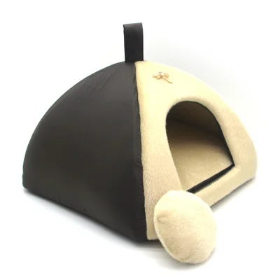 Хатка юрта для котів і собак Zoo-hunt Хутро коричневий №1 39х39х31 см